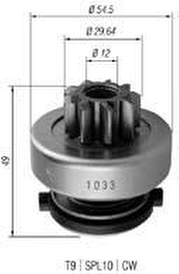 Impulsor de Partida do Motor de Arranque - Zen - 1033 - Unitário