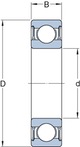 alt: Miniatura imagem do produto Rolamento rígido de esferas. ranhura para anel de retenção no anel externo com o anel de retenção